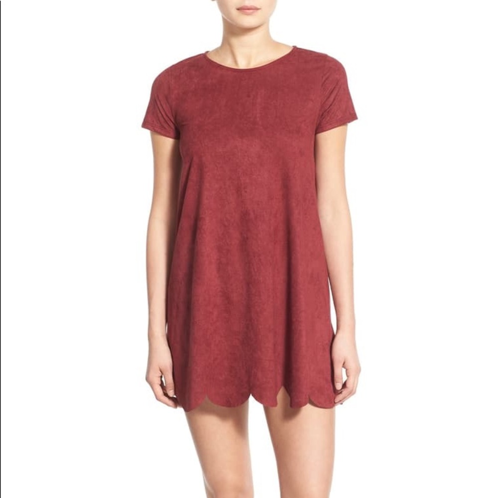 Faux Suede Shift Dress